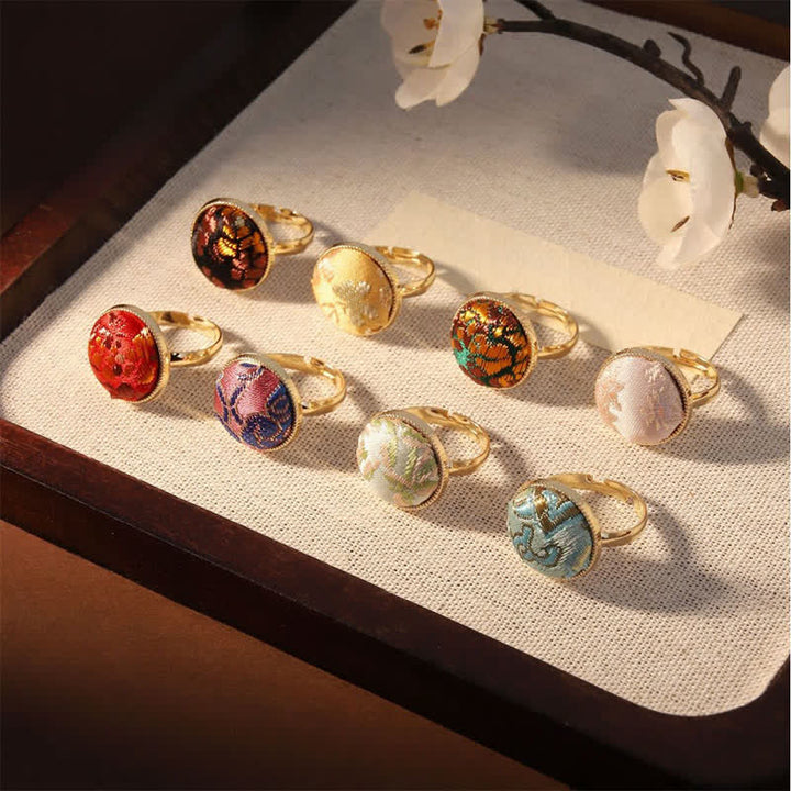 Buddha Stones 宋錦刺繍ラウンドエレガンスリング - image 24