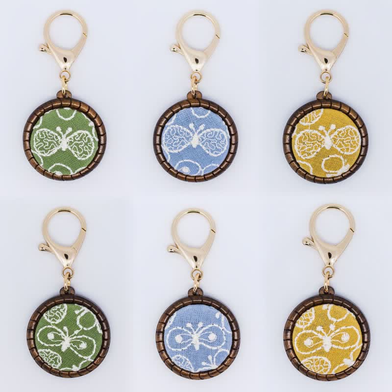 Buddha Stones 木製手彫り刺繍花蝶グラウンディングラウンドネックレス - image 13