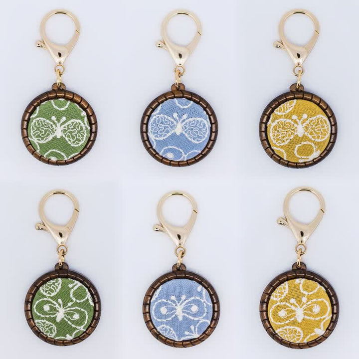 Buddha Stones 木製手彫り刺繍花蝶グラウンディングラウンドネックレス - image 13