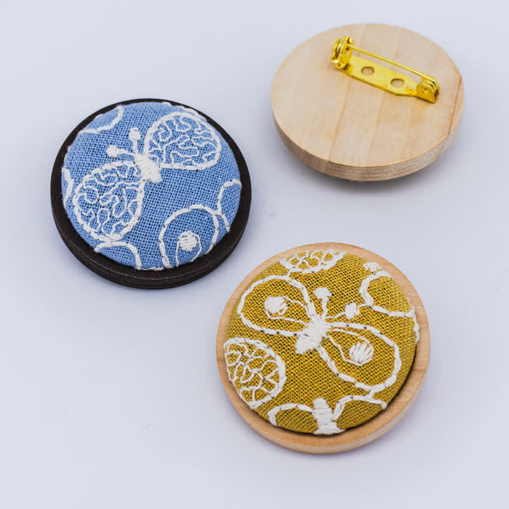 Buddha Stones 木製手彫り刺繍花蝶グラウンディングラウンドネックレス - image 15