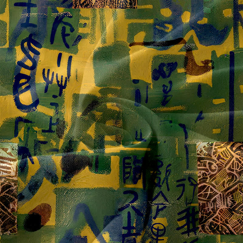 Buddha Stones 夏物カジュアル抽象パッチワーク幾何学模様レディースサマーノースリーブミディドレス（ポケット付き） - image 3