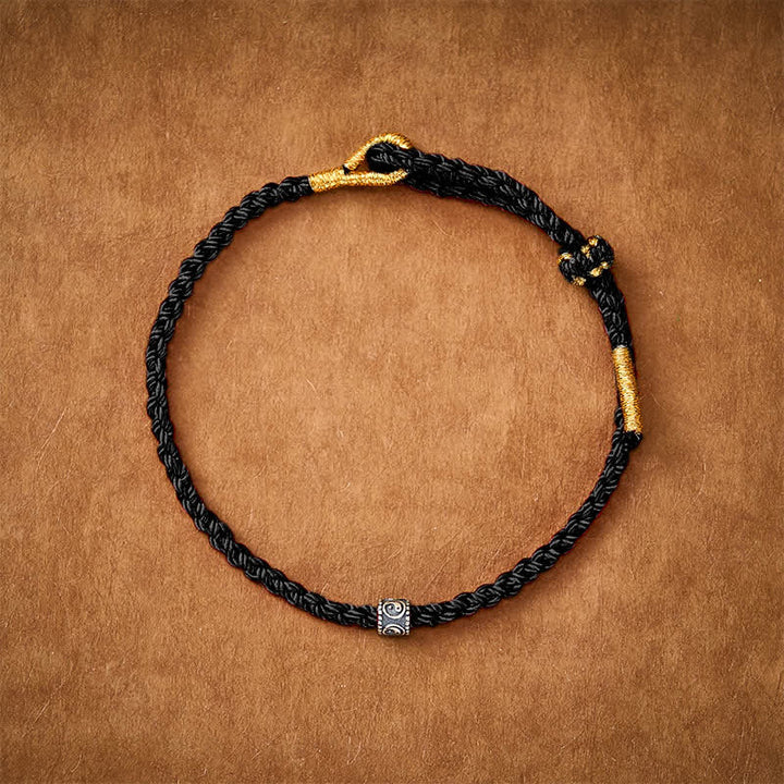 Buddha Stones 黒と赤紐れた陰陽の守護を象徴する手織りのミニマリストブレスレット - image 12