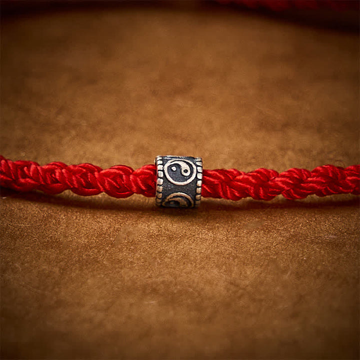 Buddha Stones 黒と赤紐れた陰陽の守護を象徴する手織りのミニマリストブレスレット - image 10