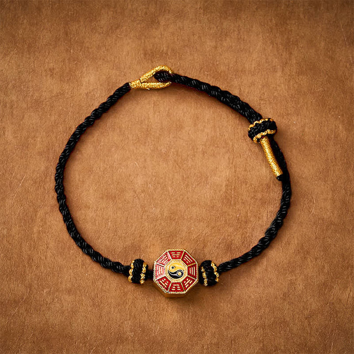 Buddha Stones 赤紐で編まれた八卦模様の中国式コイン保護調節可能ブレスレット - image 11