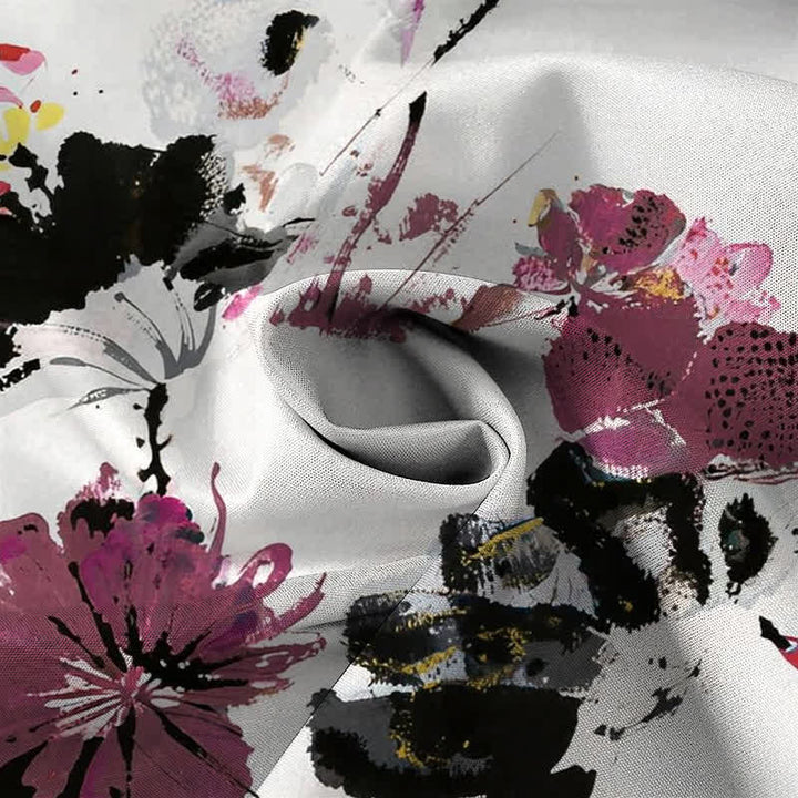 Buddha Stones 水彩画風花柄ボタン付き通気性メンズ半袖シャツ - image 2