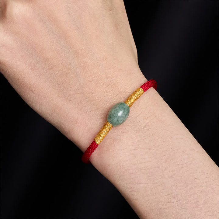 Buddha Stones 翡翠ビーズと赤紐の守護ブレスレット - image 7