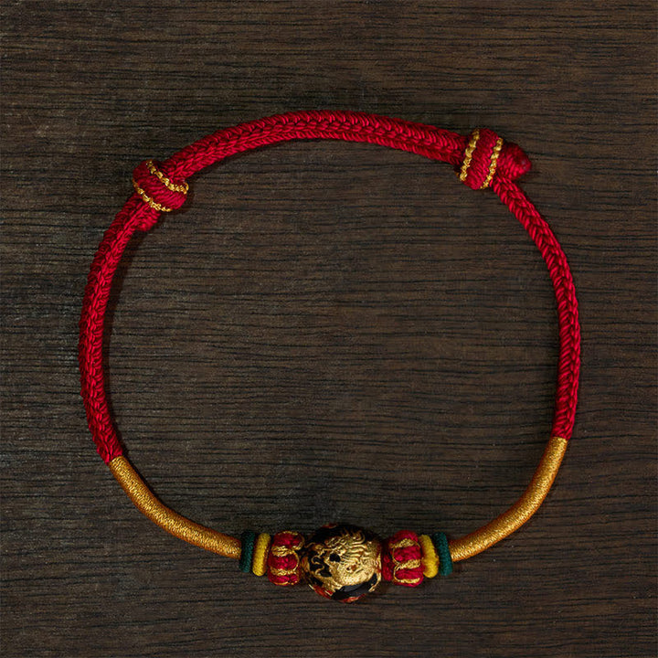 Buddha Stones 銅製ドラゴンビーズと赤紐を使った丈夫な編み込みブレスレット - 赤紐（手首周り：15～20cm） - ドラゴンビーズ - image 16