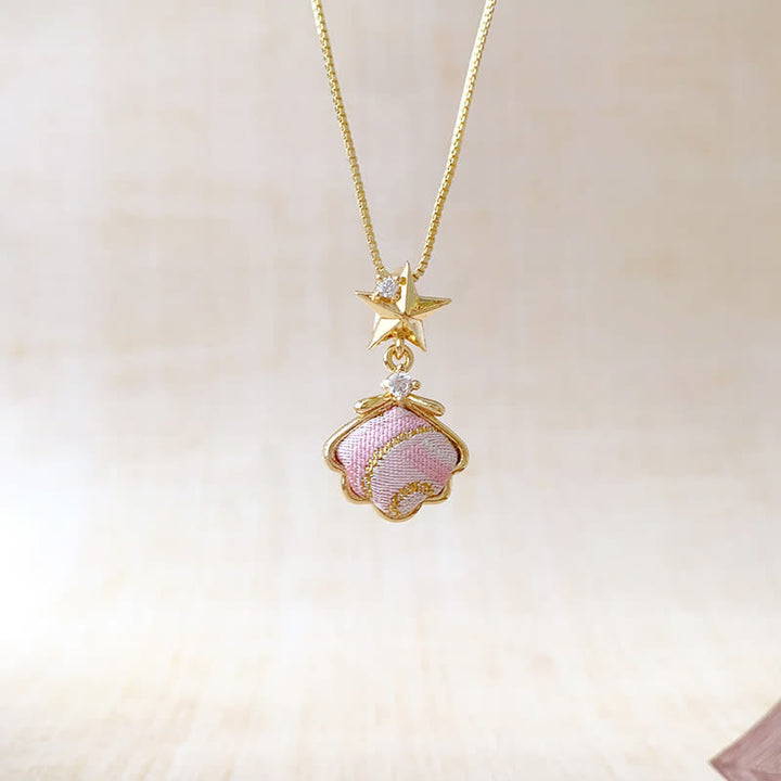 Buddha Stones 宋錦銅貝ハートイチョウの葉幸運ネックレス - image 4