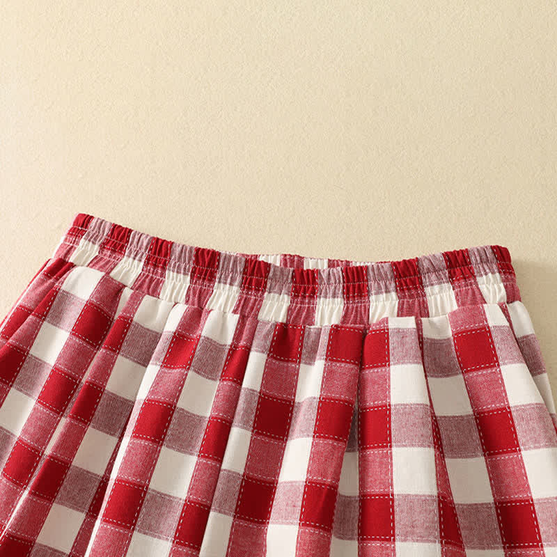 Buddha Stones 夏のカジュアルクラシックチェック柄クロップドパンツ レディース ハーレムパンツ ポケット付き - image 2