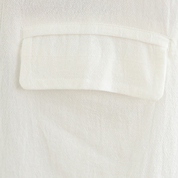 Buddha Stones 夏物 タンスタイル サイドスリット パンコウ 無地 クルーネック レディース 長袖 Tシャツ ポケット付き - image 7