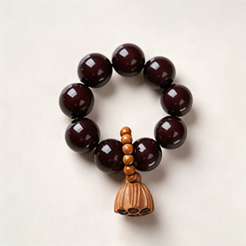 Buddha Stones 白い菩提樹の実、蓮の実、グラウンディング、手磨き、触覚的な瞑想ビーズ装飾品 - 黒 - ホワイトボーディシード（純粋さ♥明晰さ） - image 17