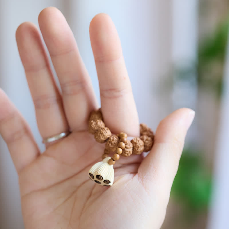 Buddha Stones 金剛種子 手磨き蓮の実ペンダント 触覚瞑想ビーズ装飾品 - image 2