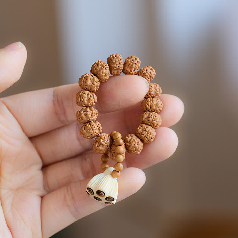 Buddha Stones 金剛種子 手磨き蓮の実ペンダント 触覚瞑想ビーズ装飾品 - image 1