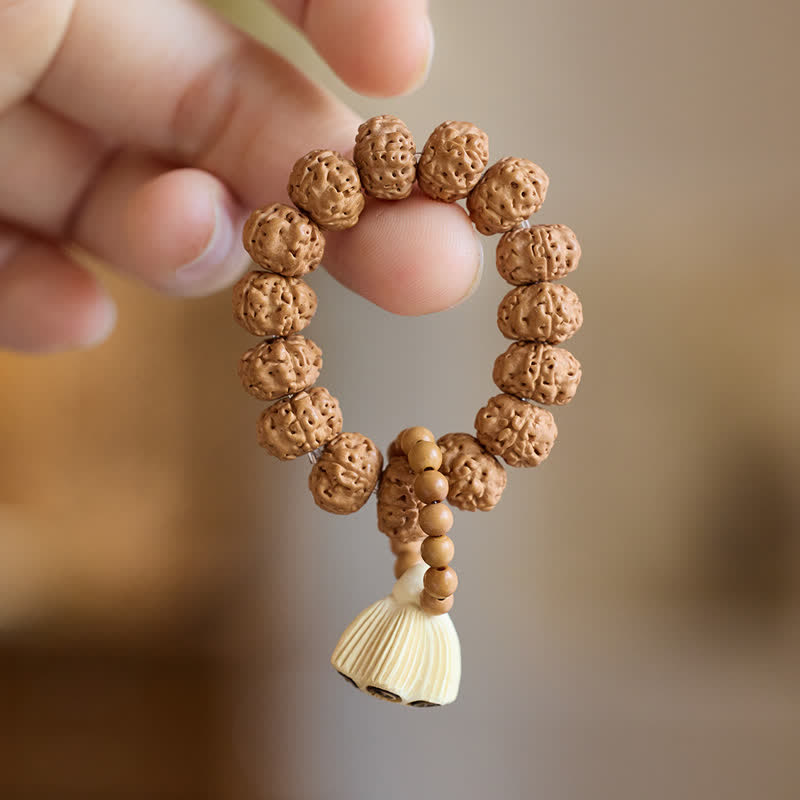 Buddha Stones 金剛種子 手磨き蓮の実ペンダント 触覚瞑想ビーズ装飾品 - image 3