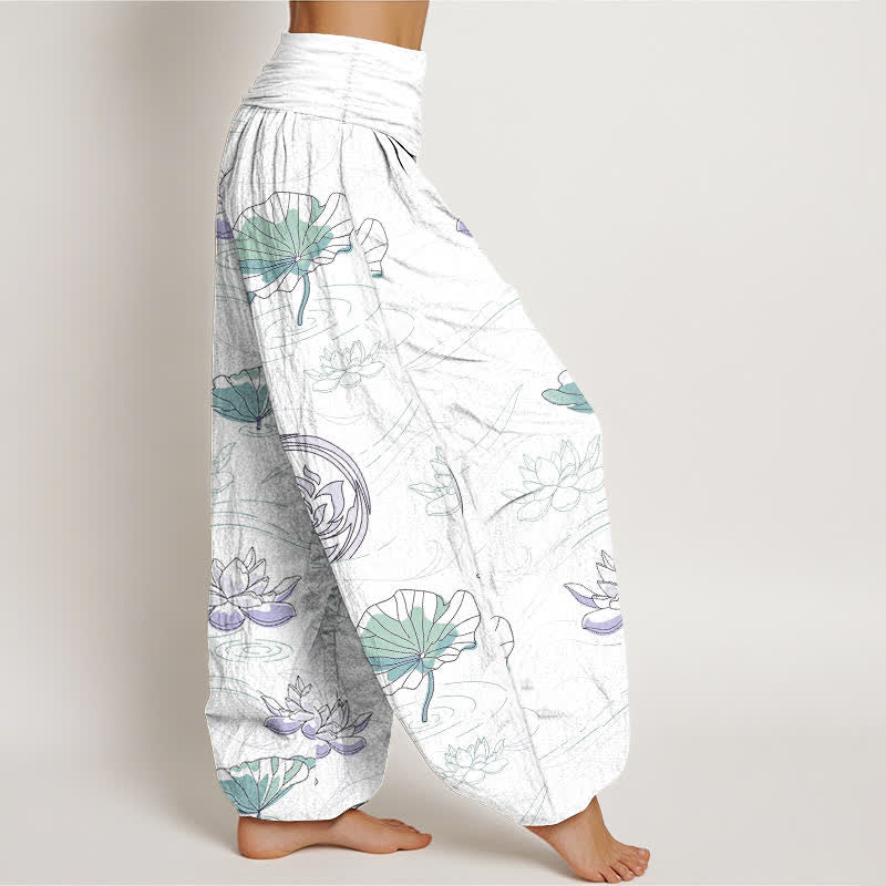 Buddha Stones コットンロータスリップル柄 レディース ゴムウエスト ハーレムパンツ - image 10