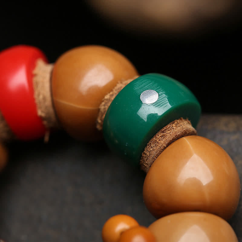 Buddha Stones 菩提樹の実 アヴァローキテーシュヴァラ 福の文字 平和 チベット カラフルなタッセル 触覚瞑想ビーズ装飾 - image 9