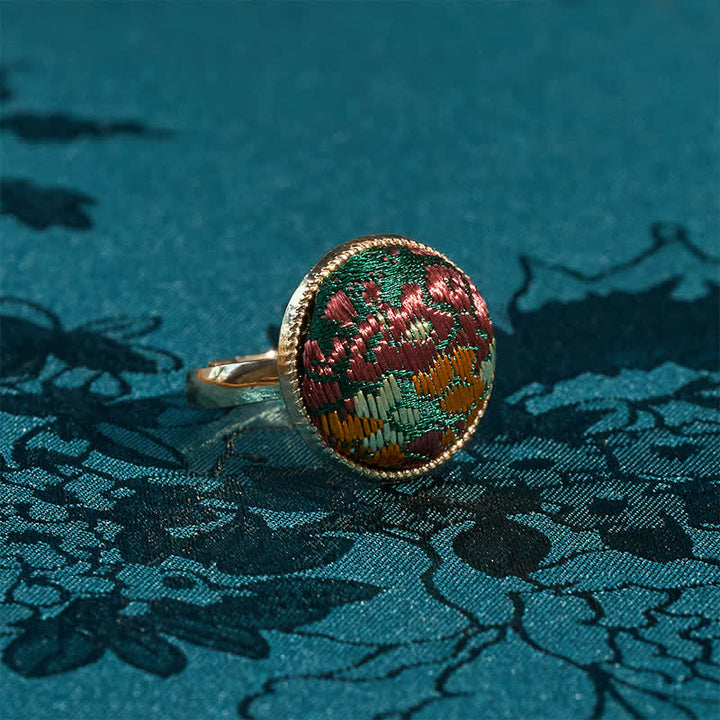 Buddha Stones 宋錦刺繍ラウンドエレガンスリング - image 3