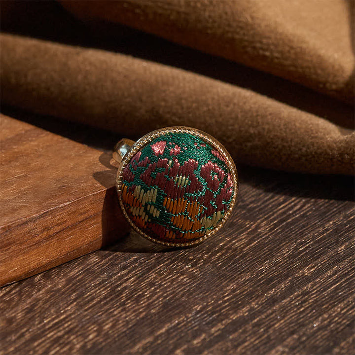 Buddha Stones 宋錦刺繍ラウンドエレガンスリング - image 2