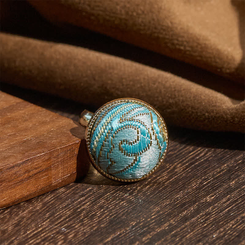 Buddha Stones 宋錦刺繍ラウンドエレガンスリング - image 8