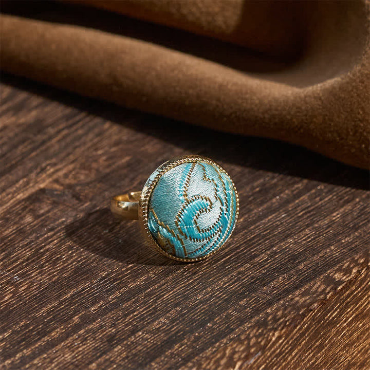 Buddha Stones 宋錦刺繍ラウンドエレガンスリング - image 7