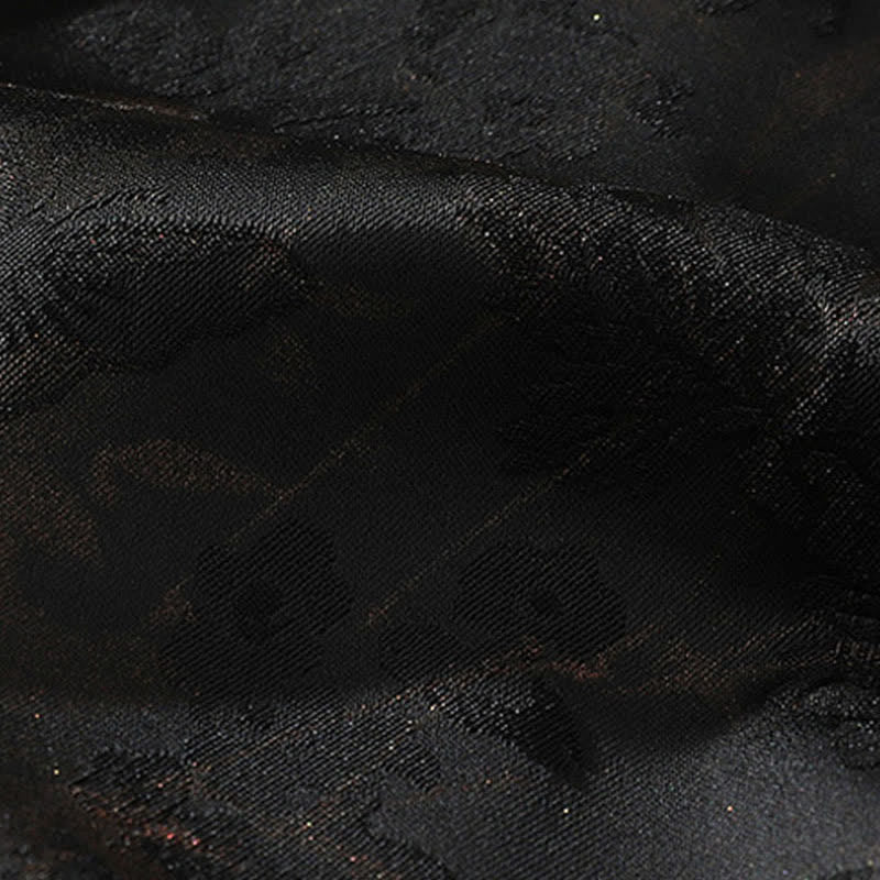 Buddha Stones 春夏向け唐風カジュアルマンダリンカラー竹蝶柄メンズ半袖シャツ - image 9