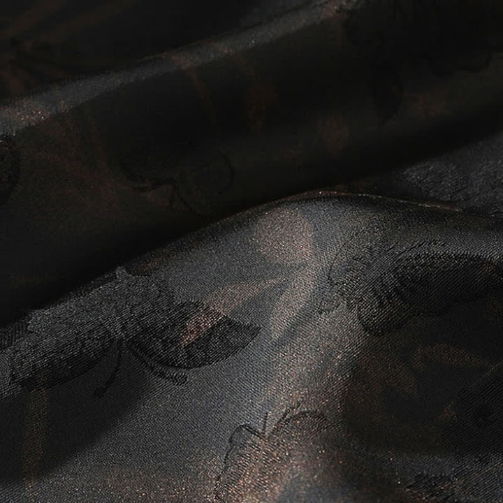 Buddha Stones 春夏向け唐風カジュアルマンダリンカラー竹蝶柄メンズ半袖シャツ - image 10