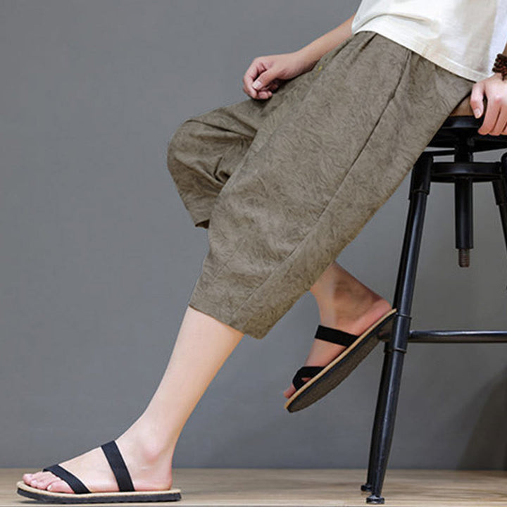 Buddha Stones 夏物カジュアル ボヘミアン ドローストリング アブストラクト メンズ ショートパンツ ポケット付き - image 7