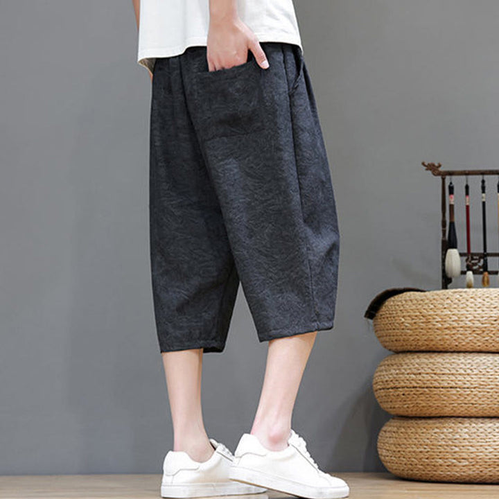 Buddha Stones 夏物カジュアル ボヘミアン ドローストリング アブストラクト メンズ ショートパンツ ポケット付き - image 11