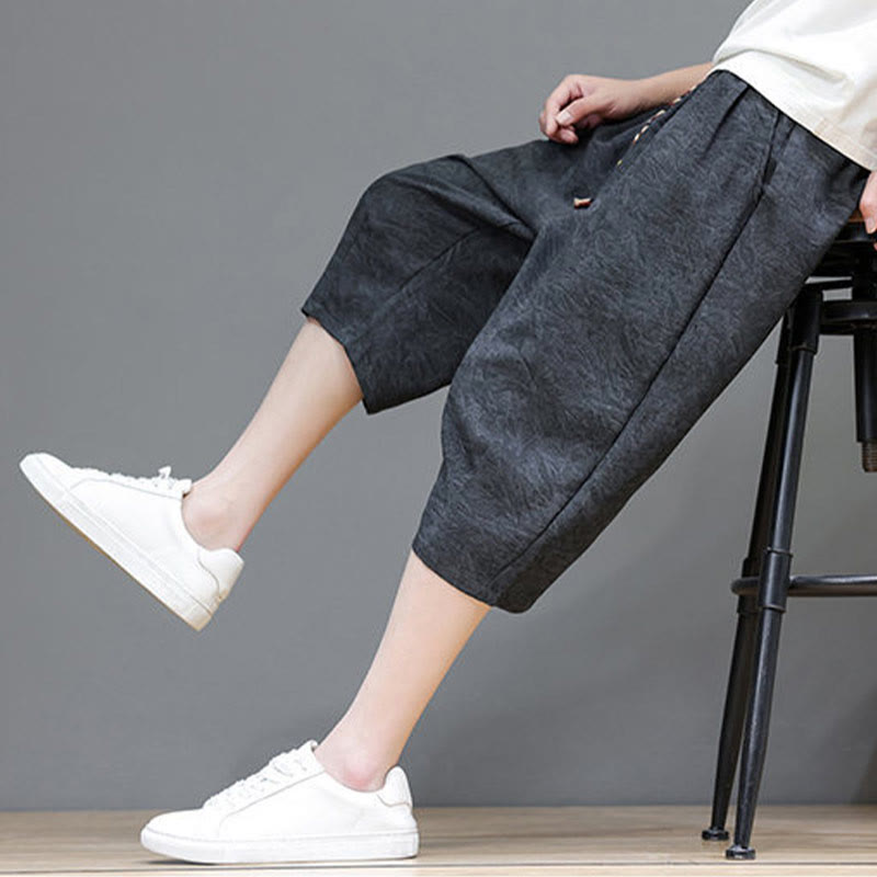 Buddha Stones 夏物カジュアル ボヘミアン ドローストリング アブストラクト メンズ ショートパンツ ポケット付き - image 12