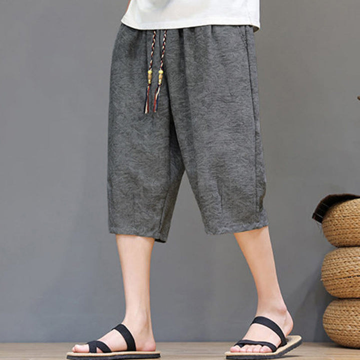 Buddha Stones 夏物カジュアル ボヘミアン ドローストリング アブストラクト メンズ ショートパンツ ポケット付き - image 18