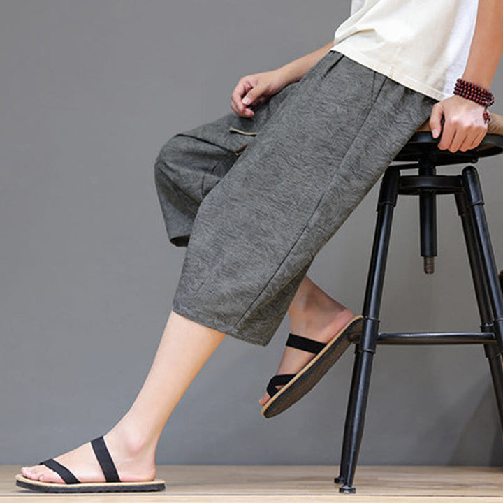 Buddha Stones 夏物カジュアル ボヘミアン ドローストリング アブストラクト メンズ ショートパンツ ポケット付き - image 19