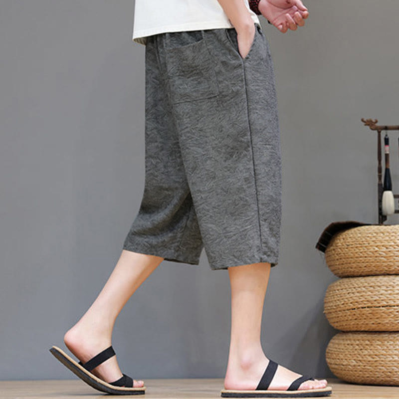Buddha Stones 夏物カジュアル ボヘミアン ドローストリング アブストラクト メンズ ショートパンツ ポケット付き - image 16