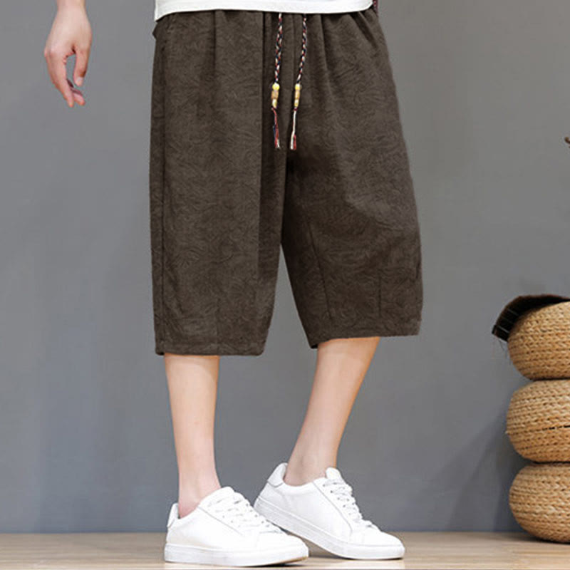 Buddha Stones 夏物カジュアル ボヘミアン ドローストリング アブストラクト メンズ ショートパンツ ポケット付き - image 29