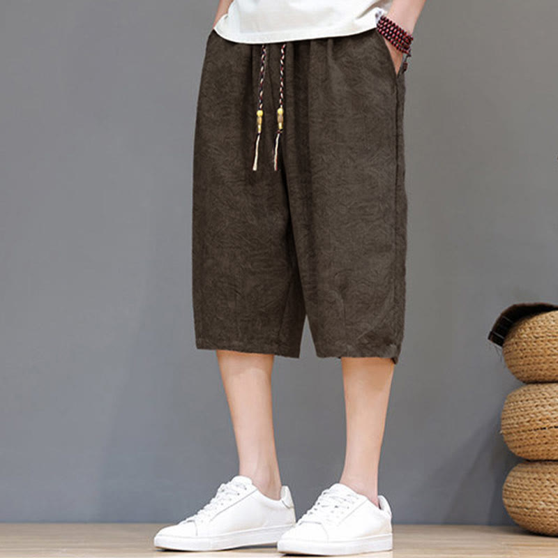 Buddha Stones 夏物カジュアル ボヘミアン ドローストリング アブストラクト メンズ ショートパンツ ポケット付き - image 26
