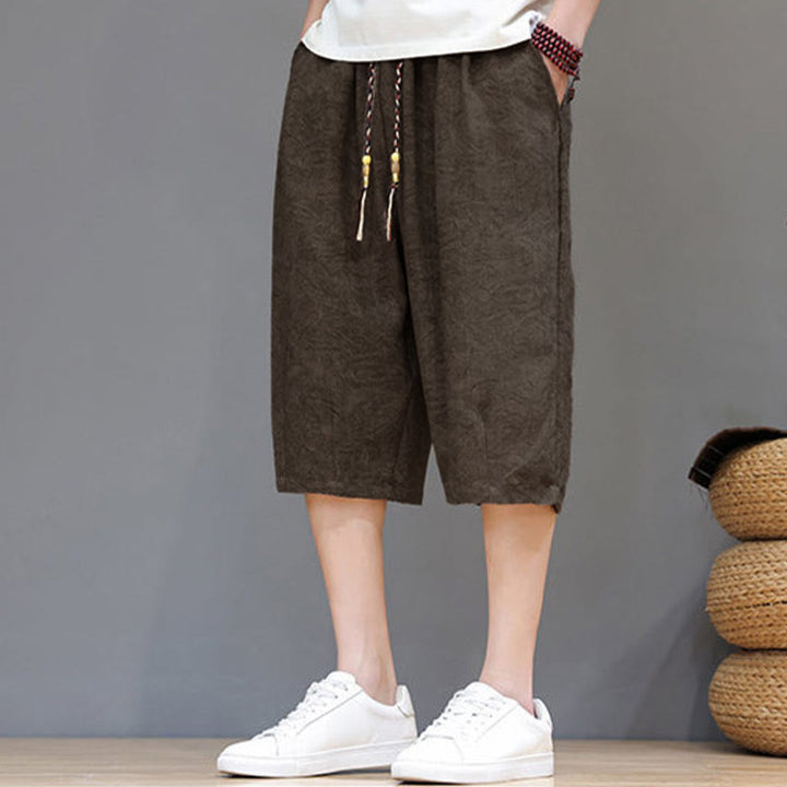 Buddha Stones 夏物カジュアル ボヘミアン ドローストリング アブストラクト メンズ ショートパンツ ポケット付き - image 26