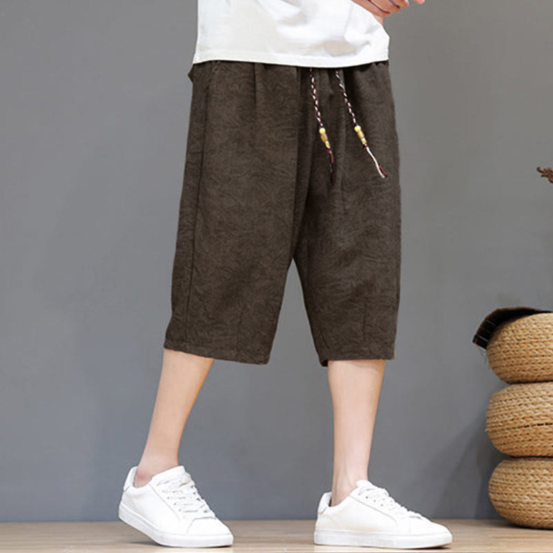 Buddha Stones 夏物カジュアル ボヘミアン ドローストリング アブストラクト メンズ ショートパンツ ポケット付き - image 28