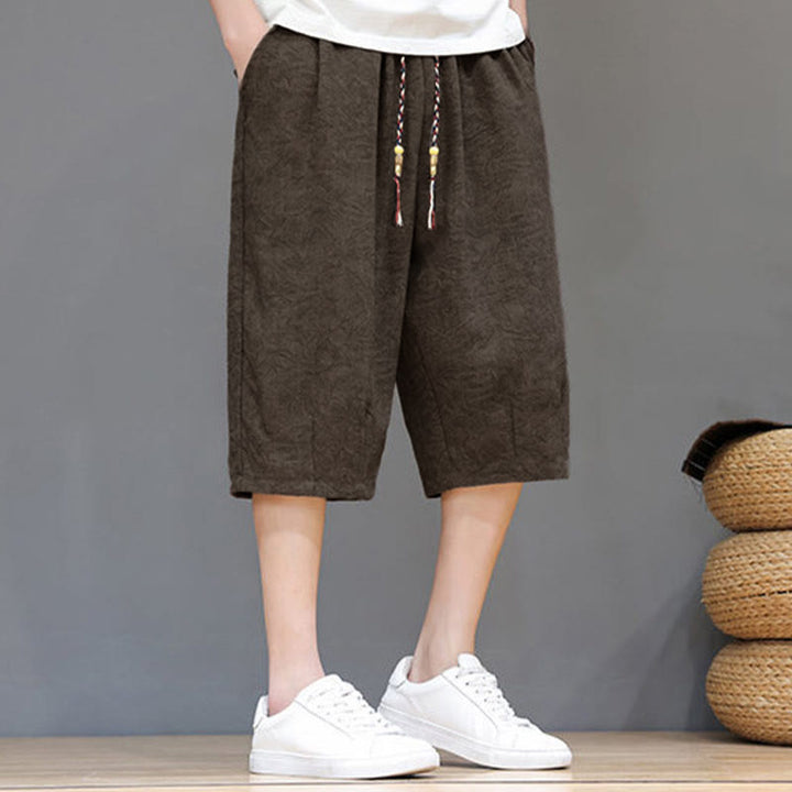 Buddha Stones 夏物カジュアル ボヘミアン ドローストリング アブストラクト メンズ ショートパンツ ポケット付き - image 25