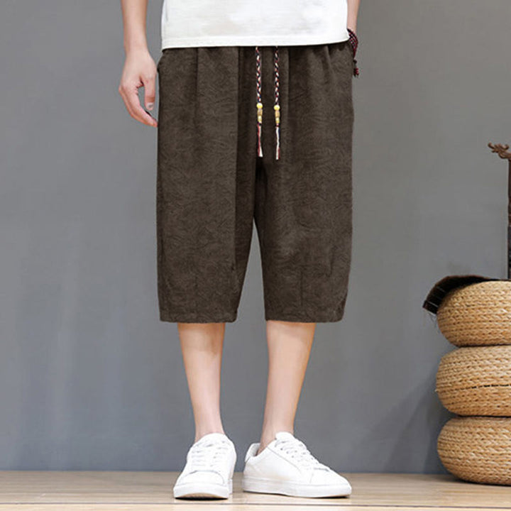 Buddha Stones 夏物カジュアル ボヘミアン ドローストリング アブストラクト メンズ ショートパンツ ポケット付き - image 31