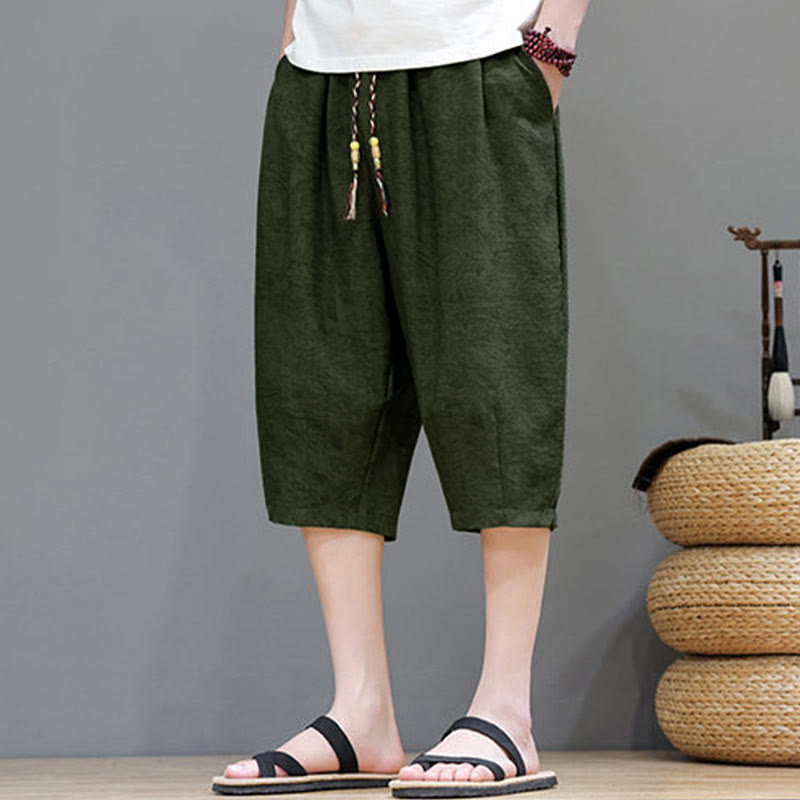 Buddha Stones 夏物カジュアル ボヘミアン ドローストリング アブストラクト メンズ ショートパンツ ポケット付き - image 34