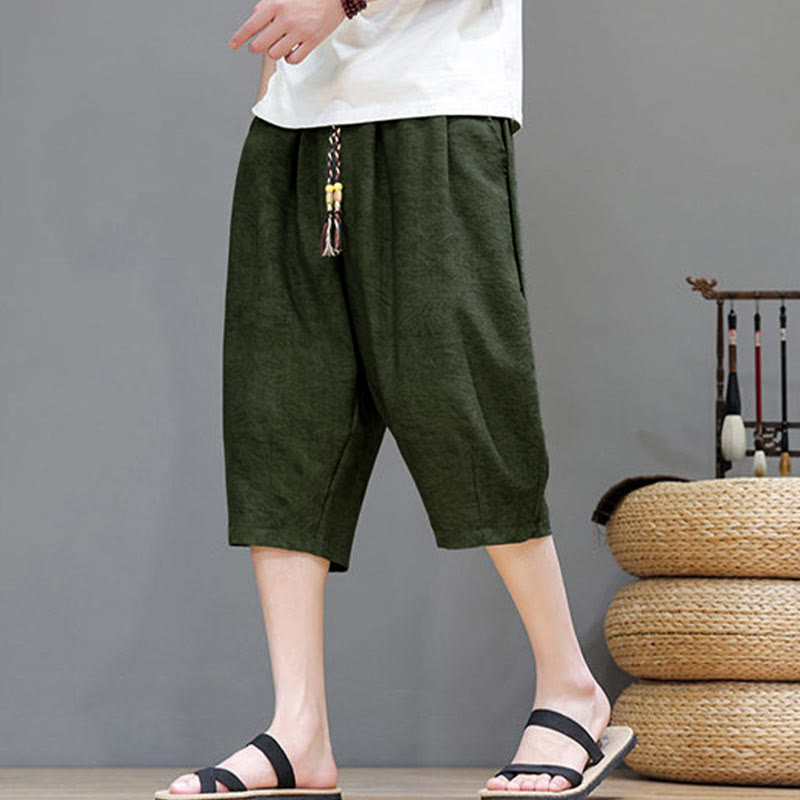 Buddha Stones 夏物カジュアル ボヘミアン ドローストリング アブストラクト メンズ ショートパンツ ポケット付き - image 36