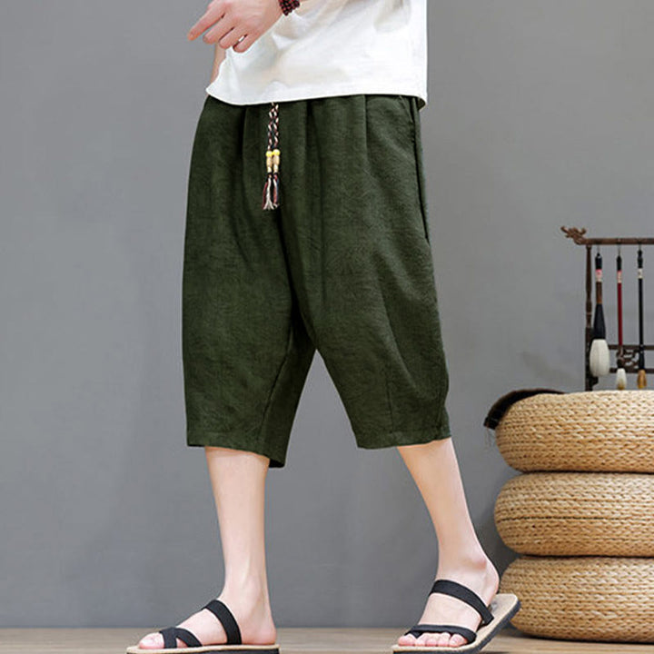 Buddha Stones 夏物カジュアル ボヘミアン ドローストリング アブストラクト メンズ ショートパンツ ポケット付き - image 36