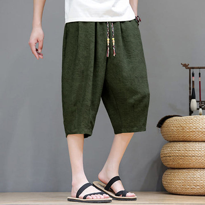 Buddha Stones 夏物カジュアル ボヘミアン ドローストリング アブストラクト メンズ ショートパンツ ポケット付き - image 37