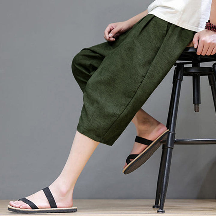 Buddha Stones 夏物カジュアル ボヘミアン ドローストリング アブストラクト メンズ ショートパンツ ポケット付き - image 41