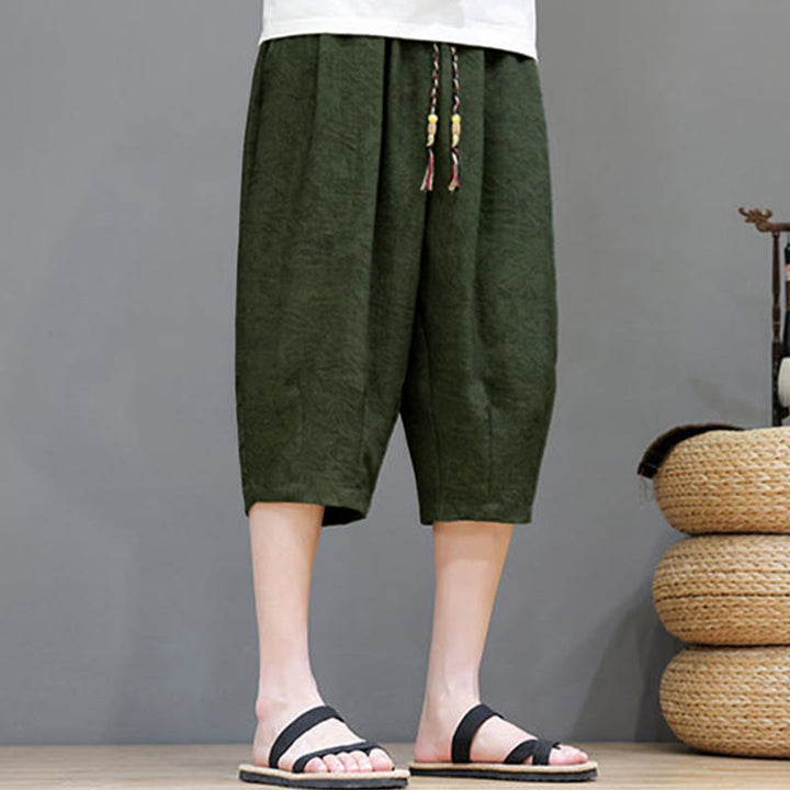 Buddha Stones 夏物カジュアル ボヘミアン ドローストリング アブストラクト メンズ ショートパンツ ポケット付き - image 40
