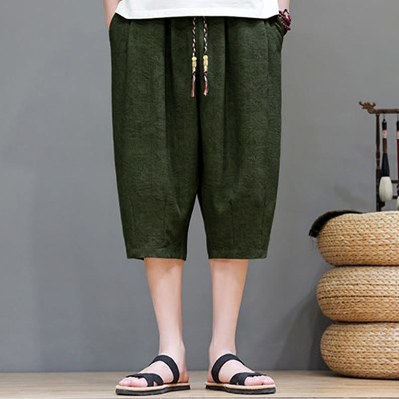 Buddha Stones 夏物カジュアル ボヘミアン ドローストリング アブストラクト メンズ ショートパンツ ポケット付き - image 38