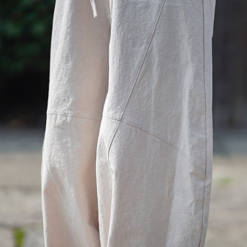 Buddha Stones 夏物カジュアルドローストリング無地コットンクロップドパンツメンズハーレムパンツポケット付き - image 32