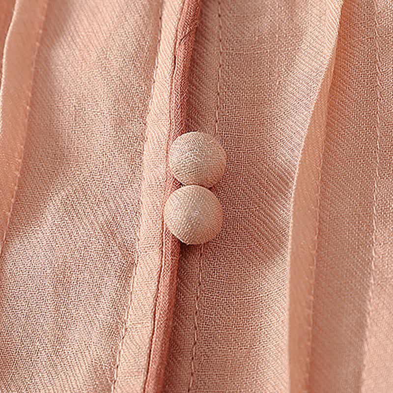 Buddha Stones 春夏カジュアルエレガント刺繍花柄リーフボタンアップレディース長袖シャツ - image 5