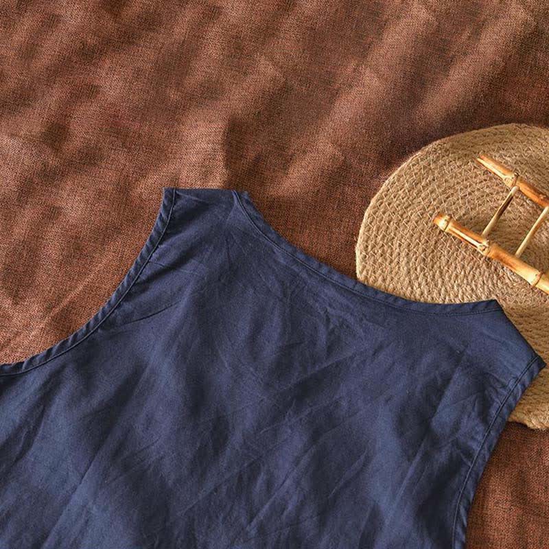 Buddha Stones 夏物カジュアルミニマリスト無地タンクトップメンズノースリーブTシャツパッチポケット付き - image 2