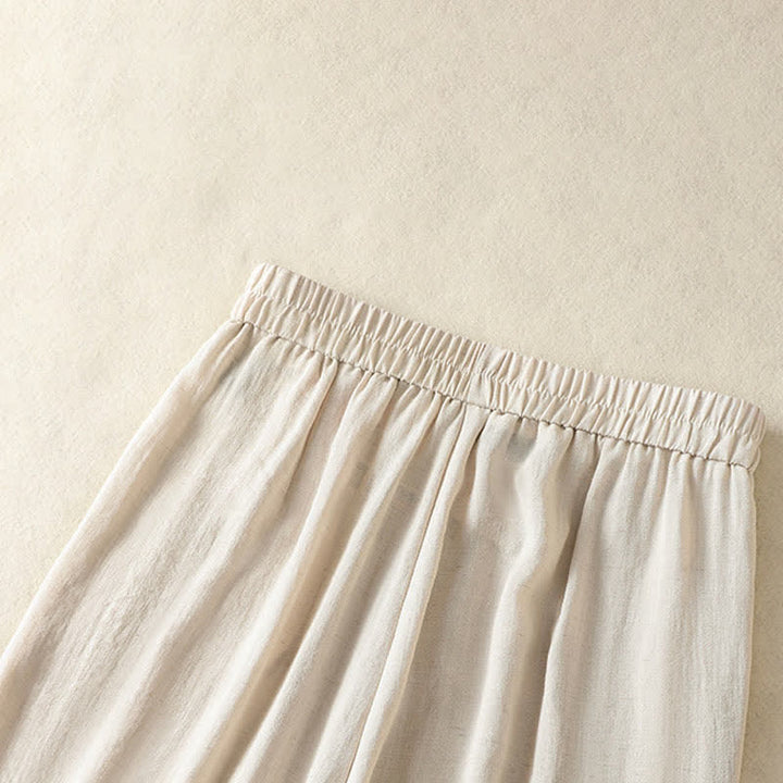 Buddha Stones 夏物カジュアルヴィンテージ刺繍花柄クロップドパンツレディースストレートレッグパンツポケット付き - image 10