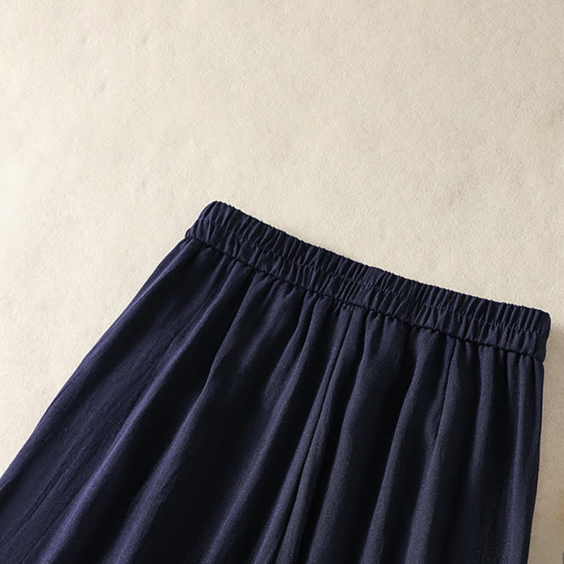 Buddha Stones 夏物カジュアルヴィンテージ刺繍花柄クロップドパンツレディースストレートレッグパンツポケット付き - image 4